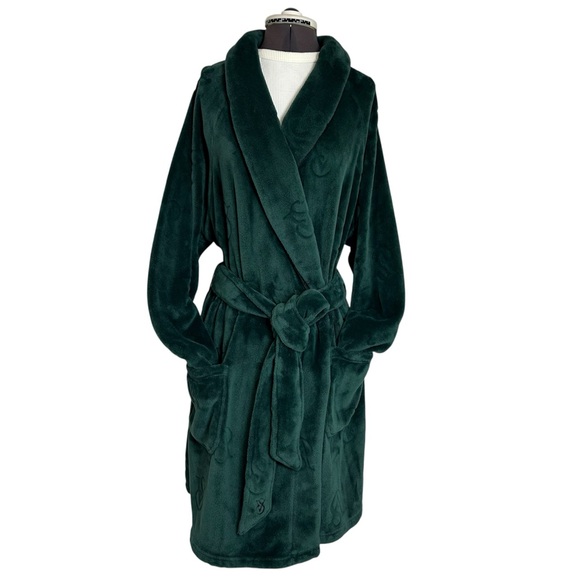 Victoria's Secret Other - Victorias Secret The Cozy Embossed Plush Logo Super Soft Dark Green Robe L / XL